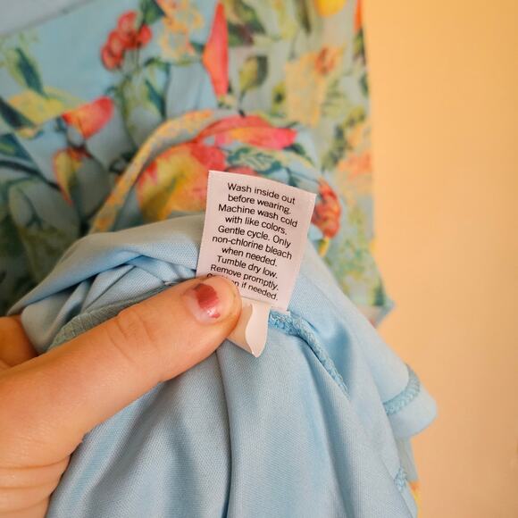 Lauren Conrad Size Small S Blouse Summer Time Boho Beach Floral Tunic Top Shirt - Picture 5 of 9